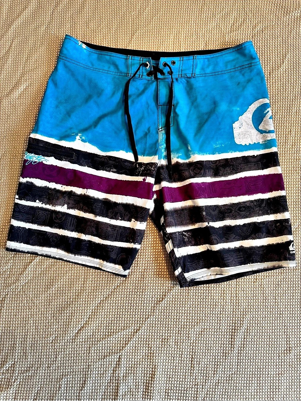 Quiksilver Kelly Slater Signature Boardshorts Striped Board Shorts Blue & Black